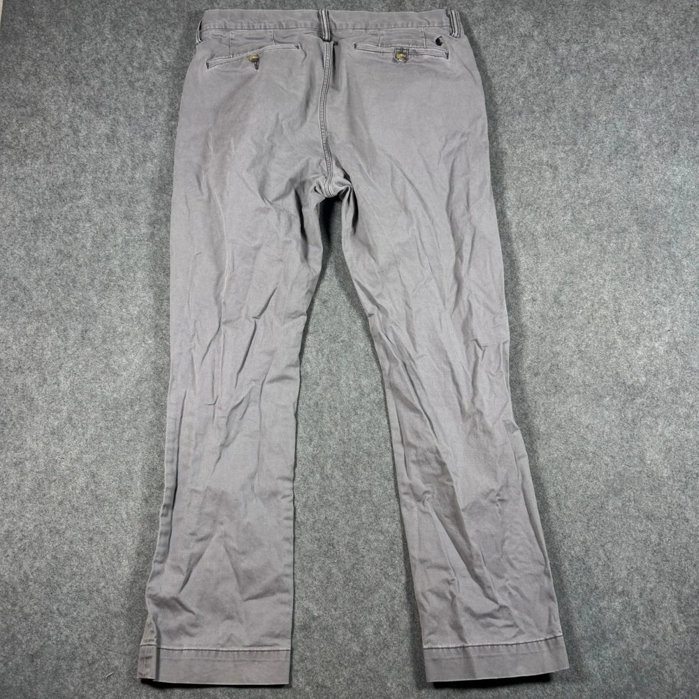 Polo Ralph Lauren Pants Mens 34x32 (34x30) Grey Stretch Straight Chino Trousers